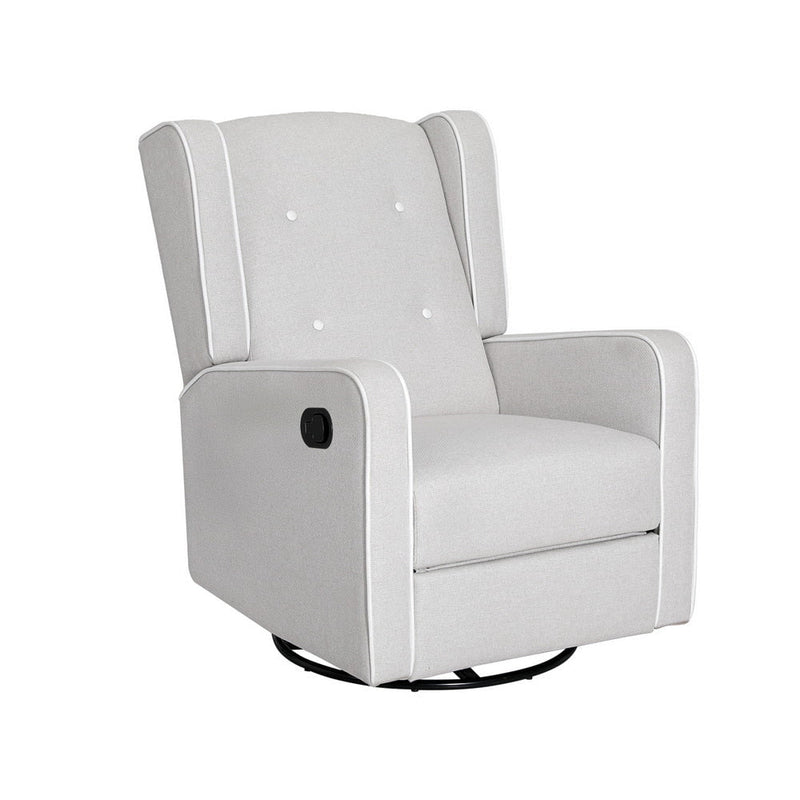 Artiss Recliner Armchair 360Â° Swivel Grey Fabric Payday Deals