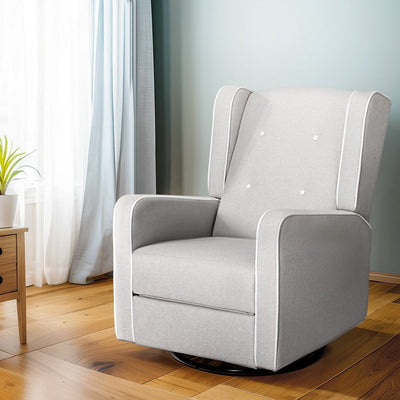 Artiss Recliner Armchair 360Â° Swivel Grey Fabric Payday Deals