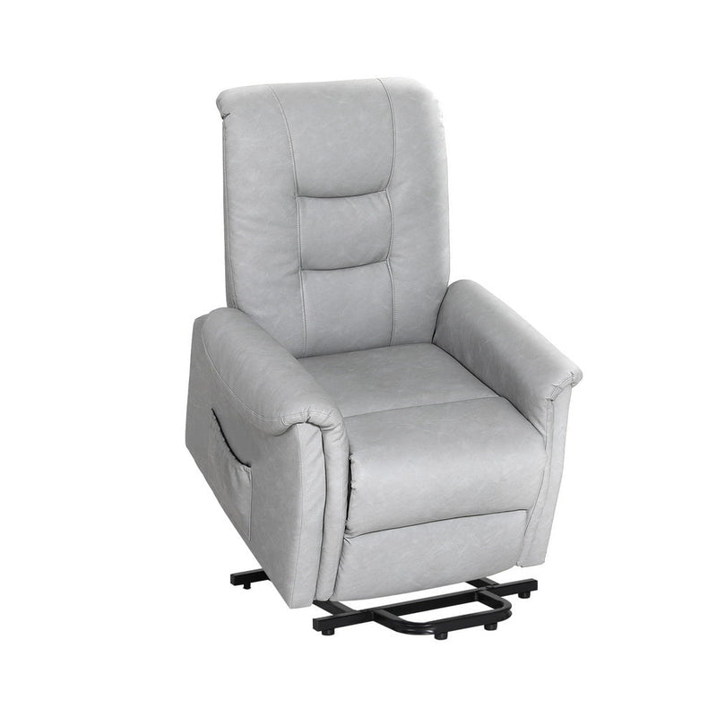 Artiss Recliner Chair Lift Assist Chair Grey Leather Payday Deals