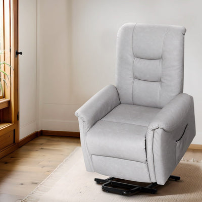 Artiss Recliner Chair Lift Assist Chair Grey Leather Payday Deals