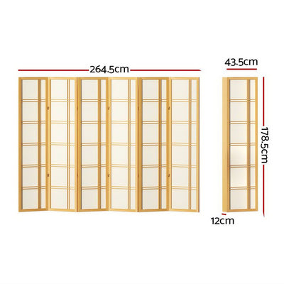 Artiss Room Divider Screen Privacy Wood Dividers Stand 6 Panel Nova Natural Payday Deals