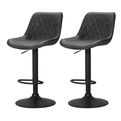 Artiss Set of 2 Bar Stools Kitchen Stool Chairs Metal Barstool Dining Chair Black Rushal Payday Deals