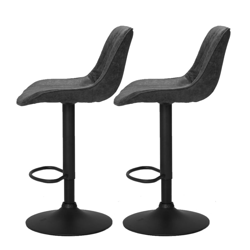 Artiss Set of 2 Bar Stools Kitchen Stool Chairs Metal Barstool Dining Chair Black Rushal Payday Deals