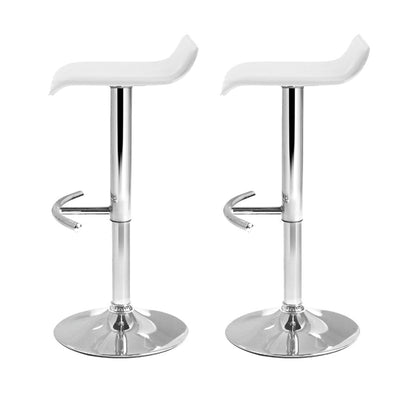 Artiss Set of 2 PU Leather Wave Style Bar Stools - White Payday Deals