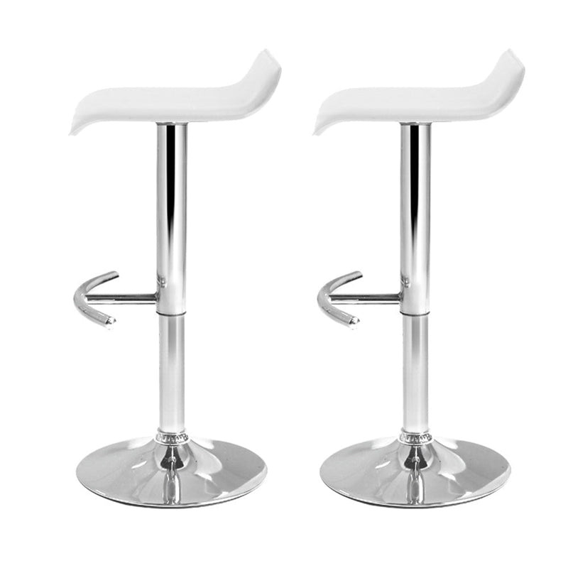 Artiss Set of 2 PU Leather Wave Style Bar Stools - White Payday Deals