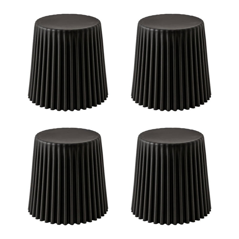 Artiss Set of 4 Cupcake Bar Stools Stackable Foot Stools Black Payday Deals