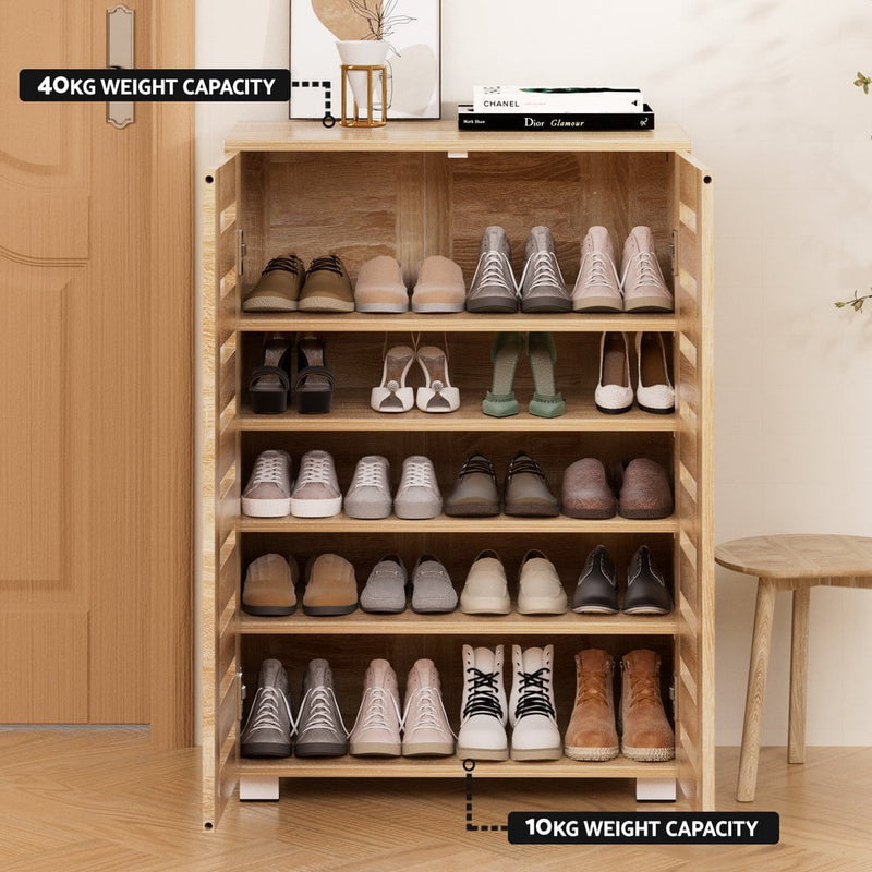 Artiss Shoe Cabinet 20 Pairs 5-tier Wood Alster Payday Deals