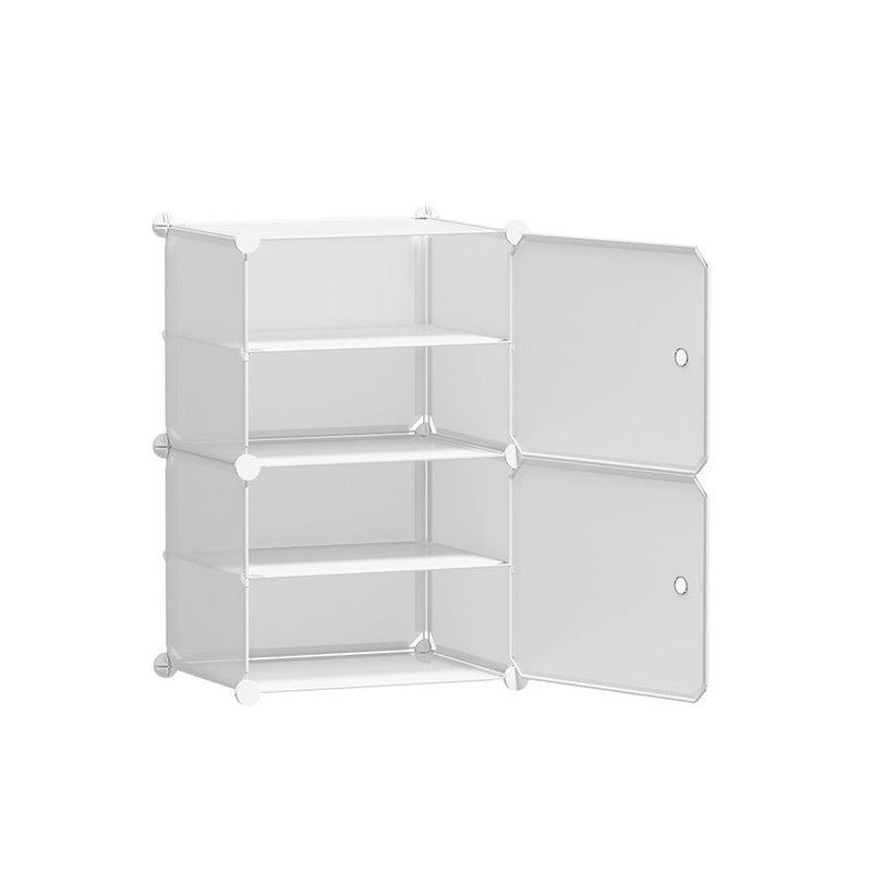 Artiss Shoe Cabinet DIY Shoe Box White Storage Cube Portable Organiser Stand Payday Deals