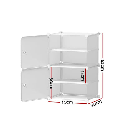 Artiss Shoe Cabinet DIY Shoe Box White Storage Cube Portable Organiser Stand Payday Deals