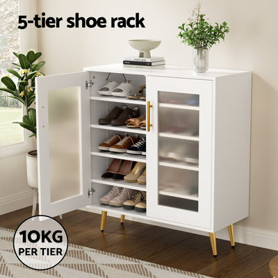 Artiss Shoe Rack 5-tier 20 Pairs Storage LED Light Payday Deals