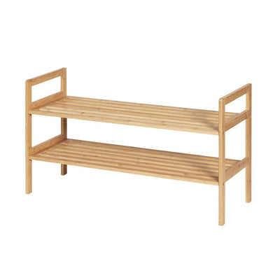 Artiss Shoe Rack Bamboo Storage Cabinet 2 Tiers Portable Organizer Shelf Pine Payday Deals