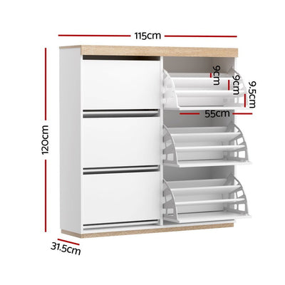 Artiss Shoe Rack Cabinet 3-Tier 45 Pairs White Payday Deals