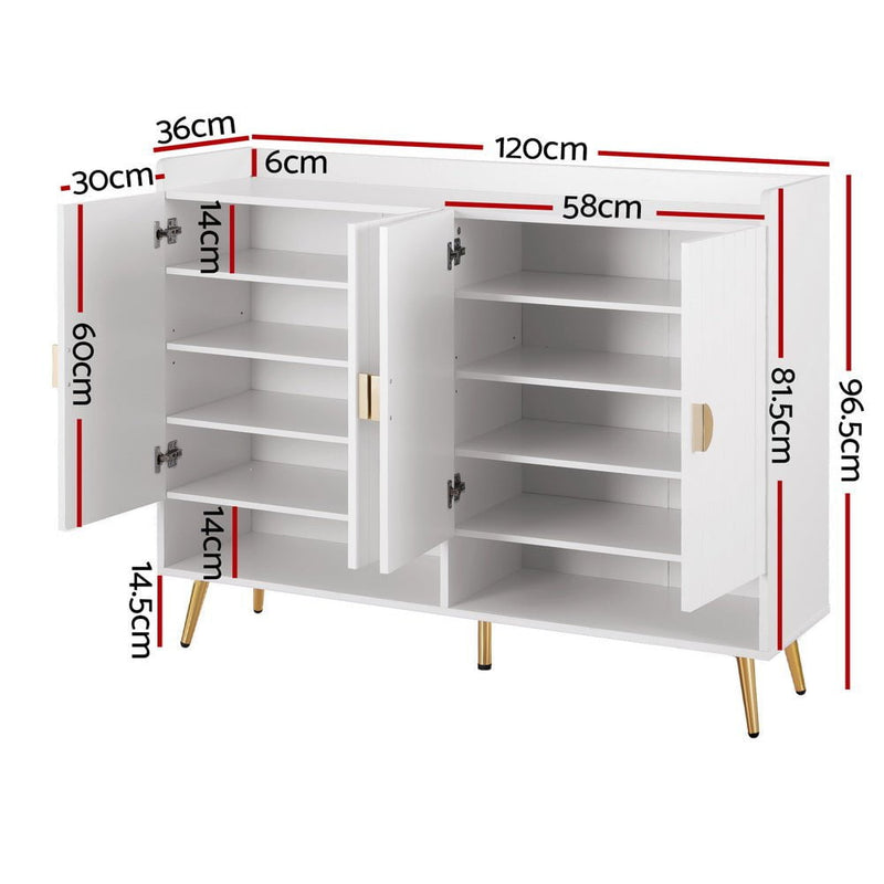 Artiss Shoe Rack Cabinet 5 Tiers 30 Pairs White Payday Deals