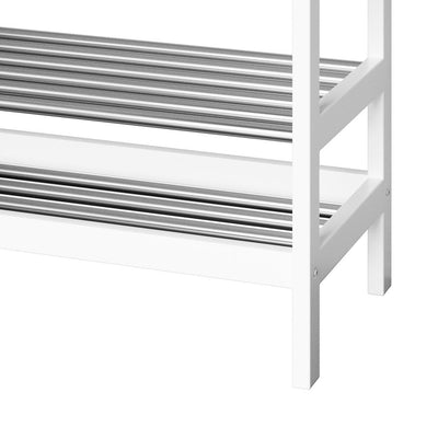 Artiss Shoe Rack Cabinet Bamboo Bench 10 Paris White Payday Deals