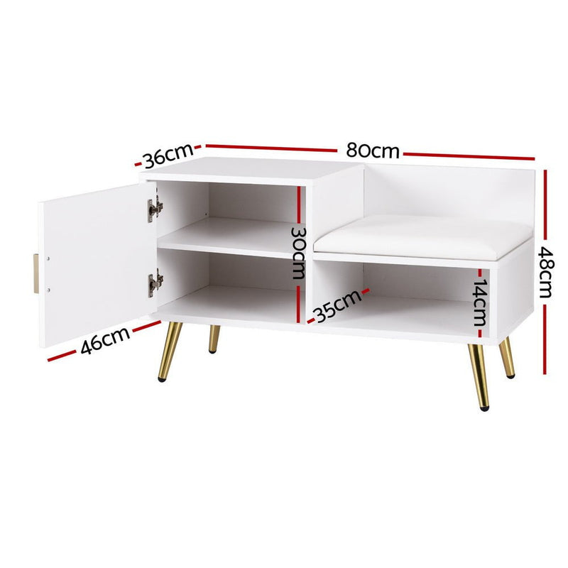 Artiss Shoe Rack Cabinet Bench 6 Pairs White Payday Deals