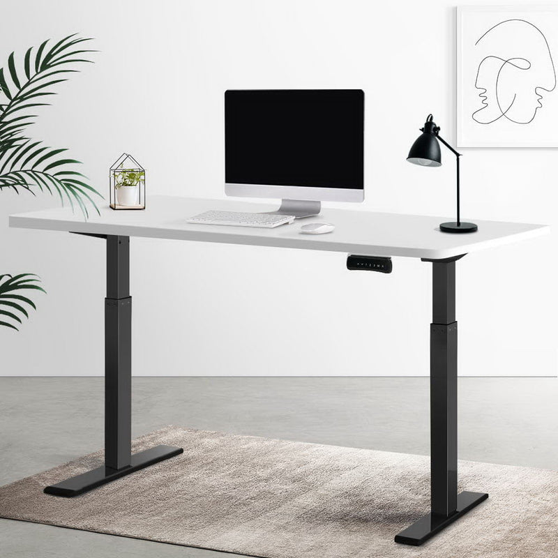 Artiss Standing Desk Electric Adjustable Sit Stand Desks Black White 140cm Payday Deals