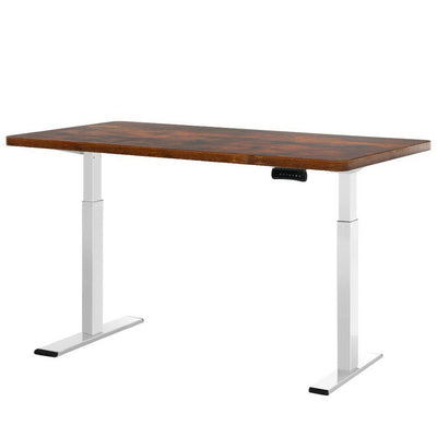 Artiss Standing Desk Electric Adjustable Sit Stand Desks White Brown 140cm Payday Deals
