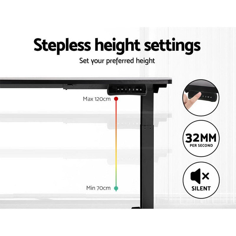 Artiss Standing Desk Electric Height Adjustable Sit Stand Desks Black 140cm Payday Deals
