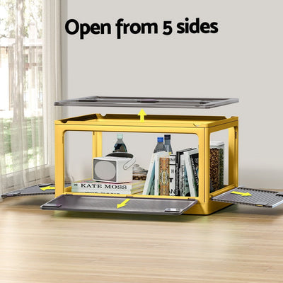 Artiss Storage Container Foldable Stackable Large 5 Sides Open Transparent 115L Payday Deals