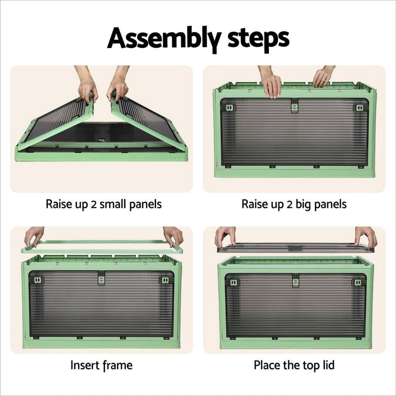 Artiss Storage Container Foldable Stackable Large 5 Sides Open Transparent 140L Payday Deals