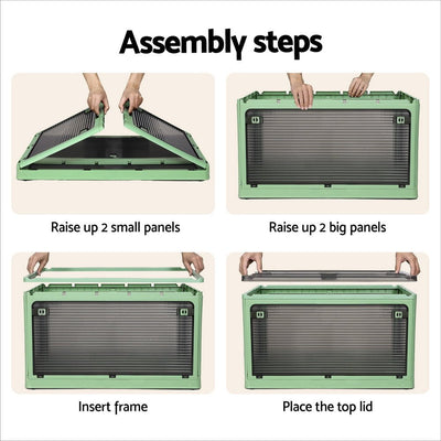 Artiss Storage Container Foldable Stackable Large 5 Sides Open Transparent 82L Payday Deals