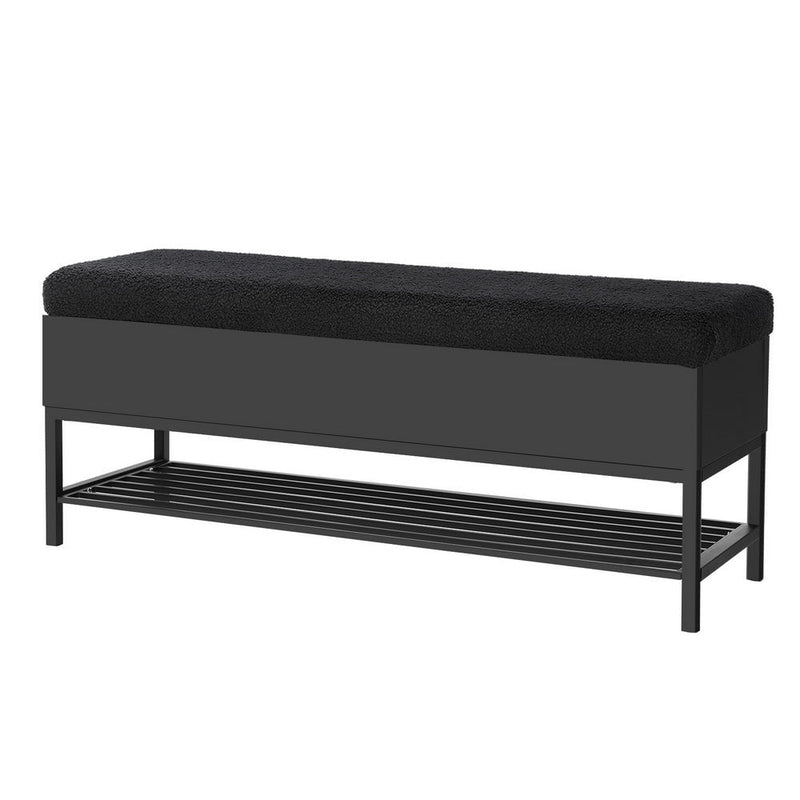 Artiss Storage Ottoman Blanket Box 110cm Boucle Shelf Payday Deals