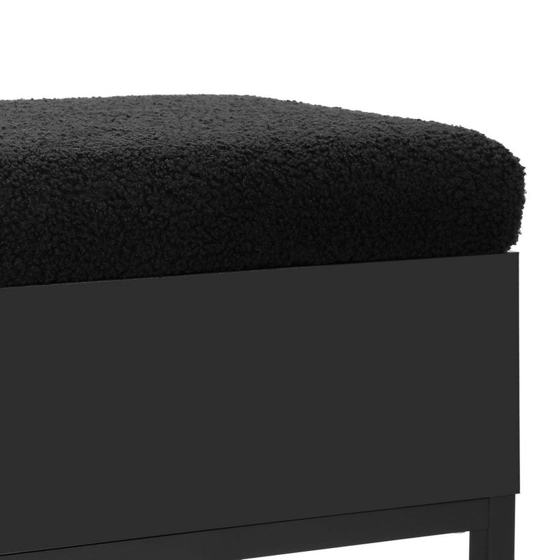 Artiss Storage Ottoman Blanket Box 110cm Boucle Shelf Payday Deals