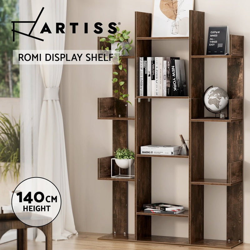 Artiss Tree-Shaped Bookshelf ROMI Walnut Payday Deals