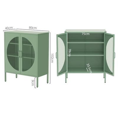 ArtissIn Buffet Sideboard Metal Cabinet - ELSA Green Payday Deals