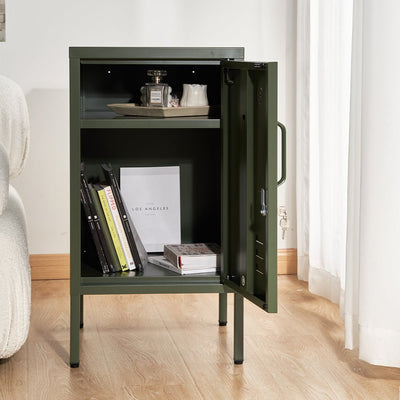 ArtissIn Metal Locker Storage Shelf Filing Cabinet Cupboard Bedside Table Green Payday Deals