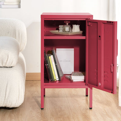 ArtissIn Metal Locker Storage Shelf Filing Cabinet Cupboard Bedside Table Pink Payday Deals