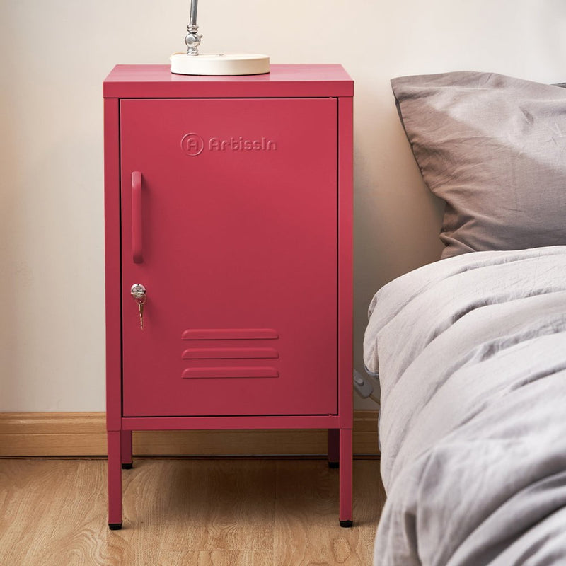 ArtissIn Metal Locker Storage Shelf Filing Cabinet Cupboard Bedside Table Pink Payday Deals