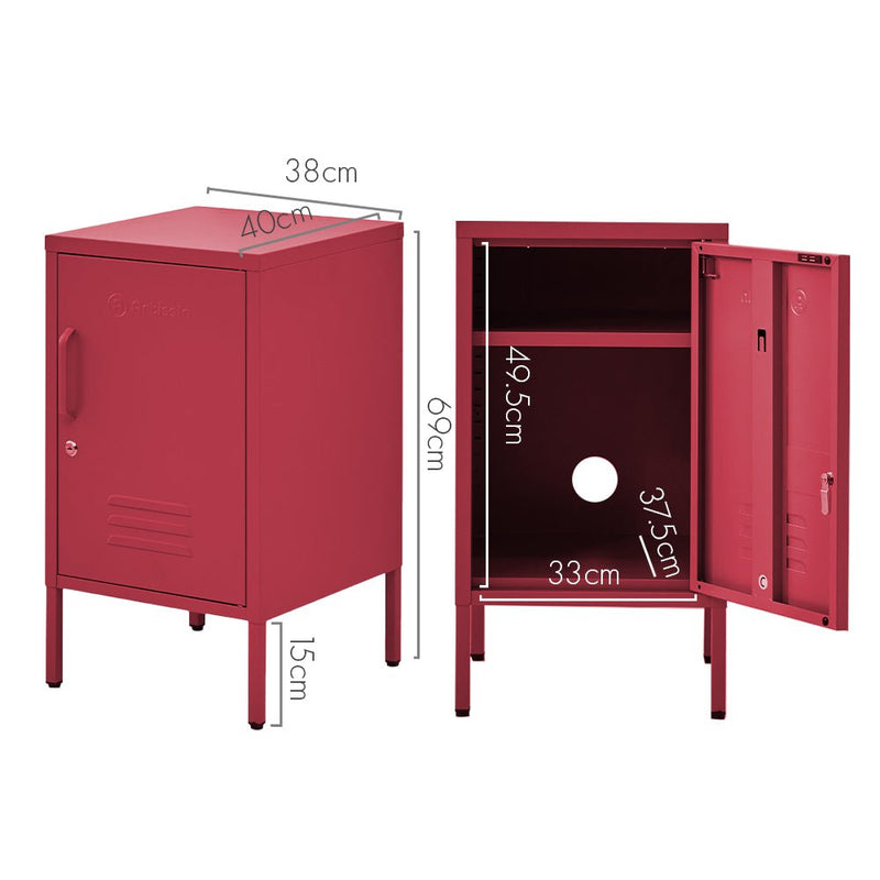 ArtissIn Metal Locker Storage Shelf Filing Cabinet Cupboard Bedside Table Pink Payday Deals