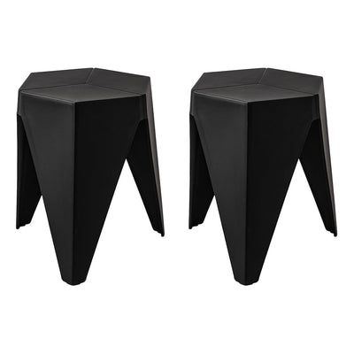 ArtissIn Set of 2 Puzzle Stool Plastic Stacking Bar Stools Dining Chairs Kitchen Black Payday Deals