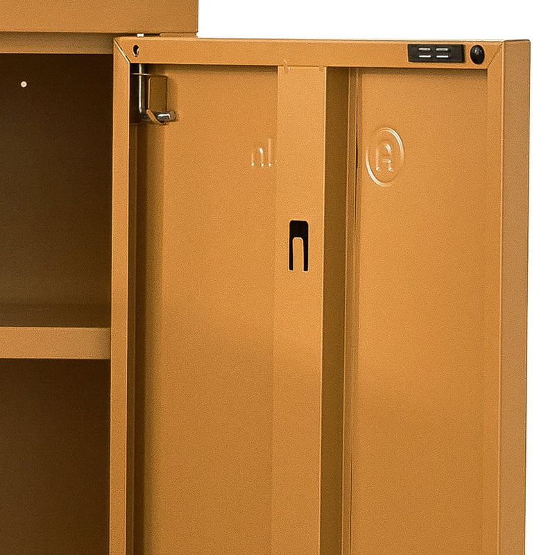 ArtissIn Sweetheart Metal Locker Storage Shelf Shoe Cabinet Buffet Sideboard Yellow Payday Deals