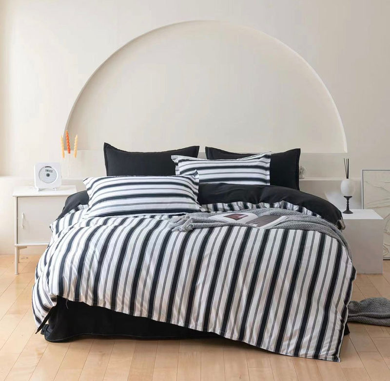 Ascar Striped Quilt Cover Set - King Size Payday Deals