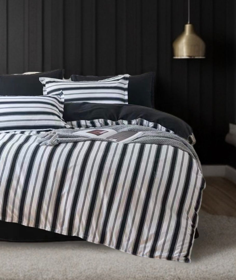 Ascar Striped Quilt Cover Set - King Size Payday Deals