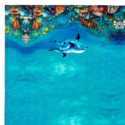 Ashdene Set of 2 Playful Dolphins Cotton Kitchen Tea Towels 50 x 70 cm Reef Exploring Payday Deals