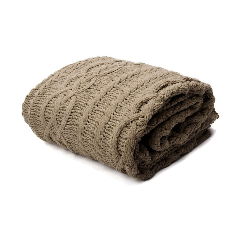 Asher Brown Knitted Throw Rug Payday Deals