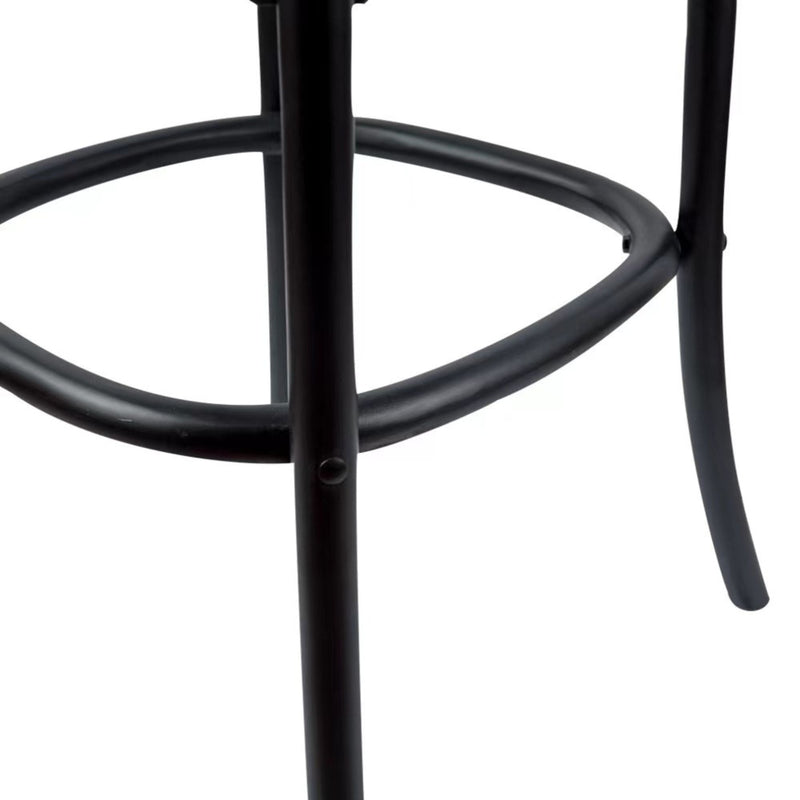 Aster Crossback Bar Stools Dining Chair Solid Birch Timber Rattan Seat - Black Payday Deals