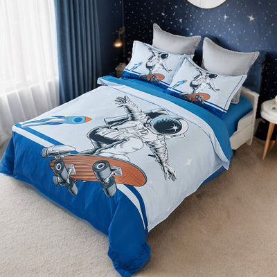 Astronaut Kids Quilt Cover Set - King Single Size Payday Deals