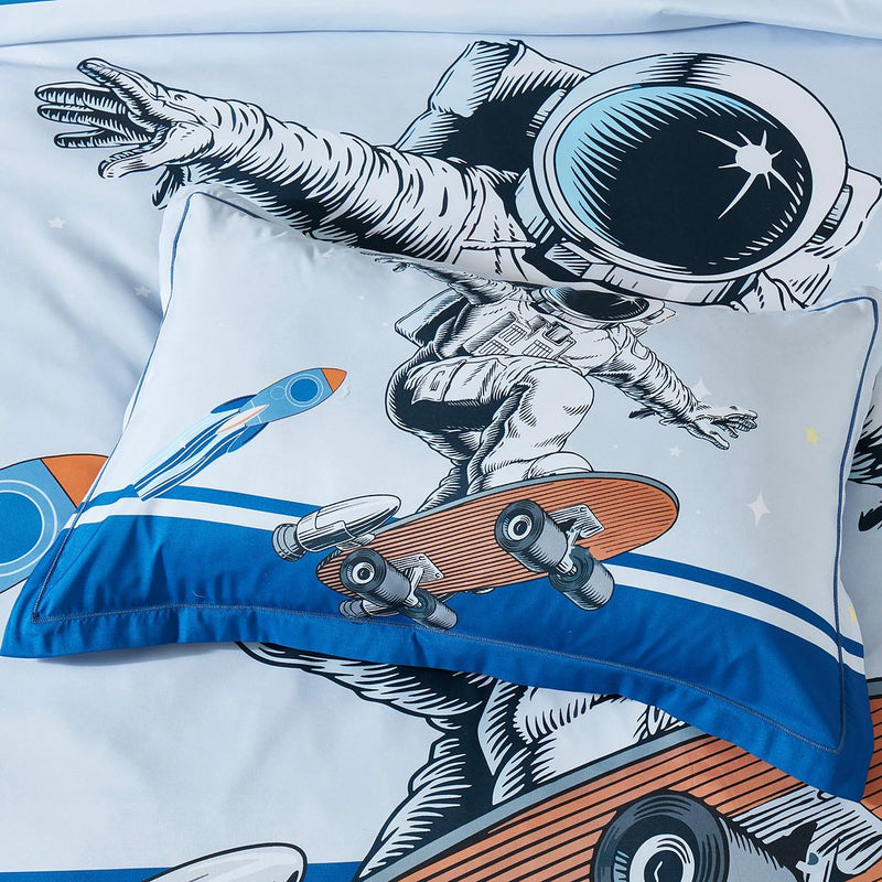 Astronaut Kids Quilt Cover Set - King Single Size Payday Deals