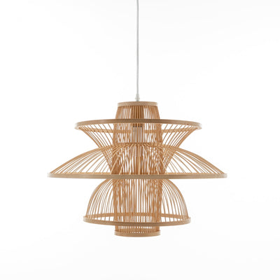 Aurora Natural Hand-Woven Bamboo 3-Layer Pendant Lamp Light