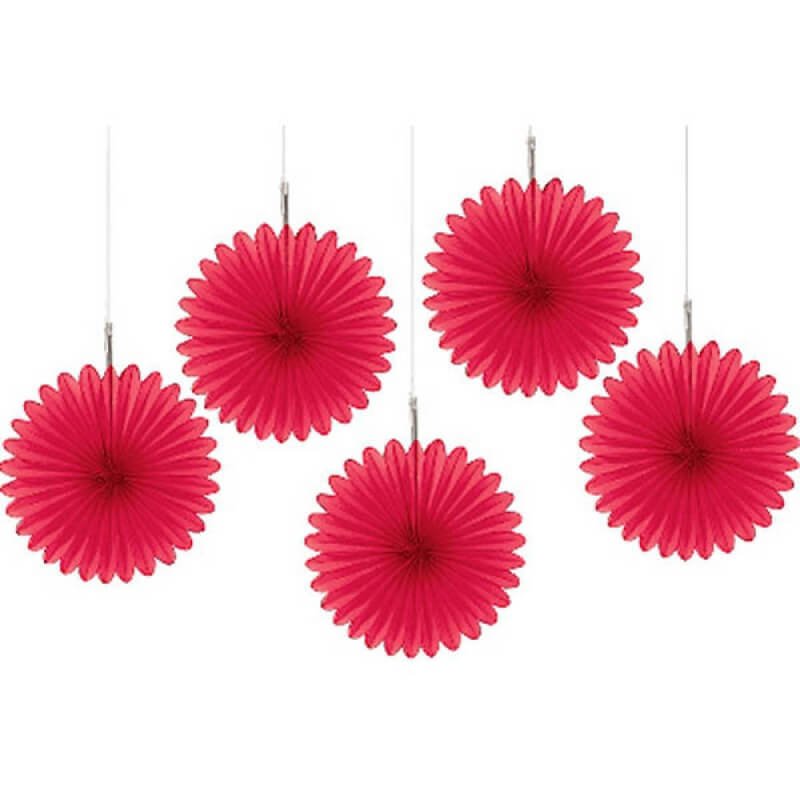 Australia Day Mini Fan Decorations Apple Red 5 Pack Payday Deals