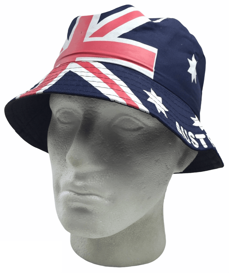 AUSTRALIA FLAG BUCKET HAT Adult Australian Day Aussie Summer Sun Cap Brim Payday Deals