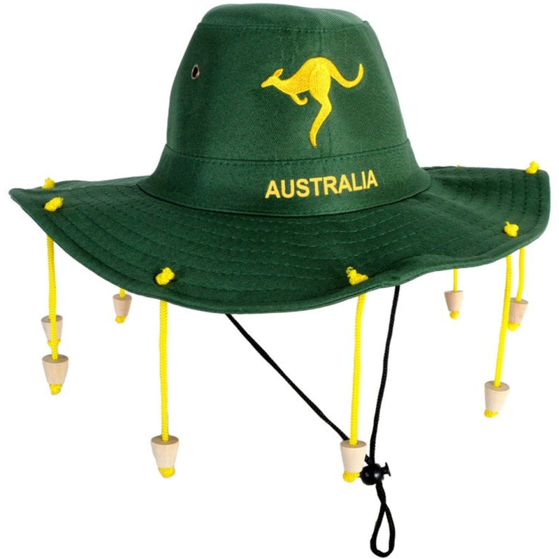 Australian Cork Hat – Green with Gold Kangaroo Embroidery Aussie Australia Day Payday Deals