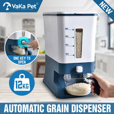 Auto Grain Case Cereal Dispenser Storage Box Kitchen Food Rice Container Cup Payday Deals