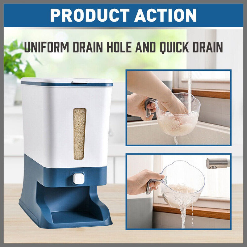 Auto Grain Case Cereal Dispenser Storage Box Kitchen Food Rice Container Cup Payday Deals