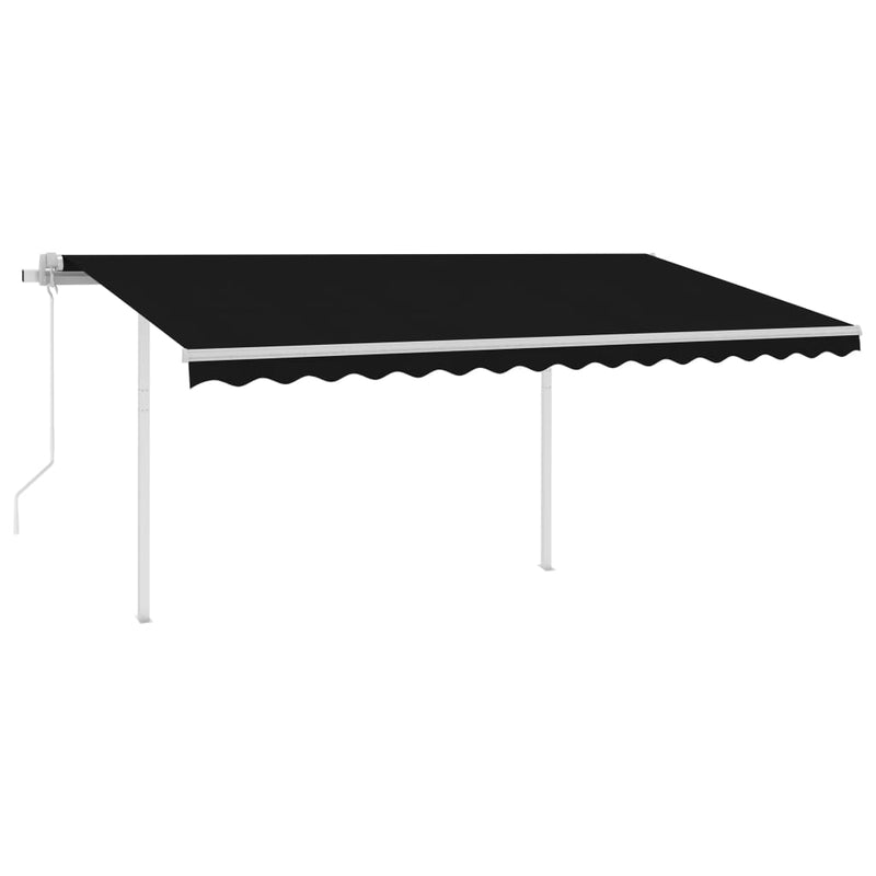 Automatic Retractable Awning with Posts 4.5x3 m Anthracite Payday Deals