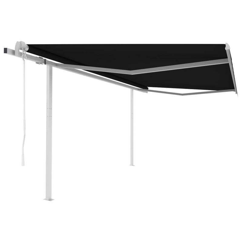 Automatic Retractable Awning with Posts 4.5x3 m Anthracite Payday Deals